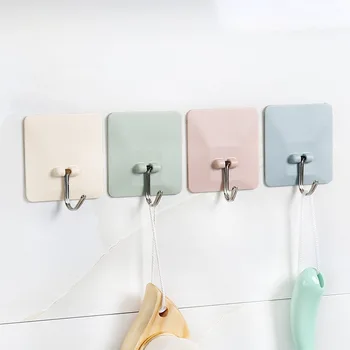 

Nail-free Rack Sticker Adhesive Kitchen Hooks Wall Door Clothes Coats Hats Hanger Bathrooms Hook Towel Accessory Supplies Shelf