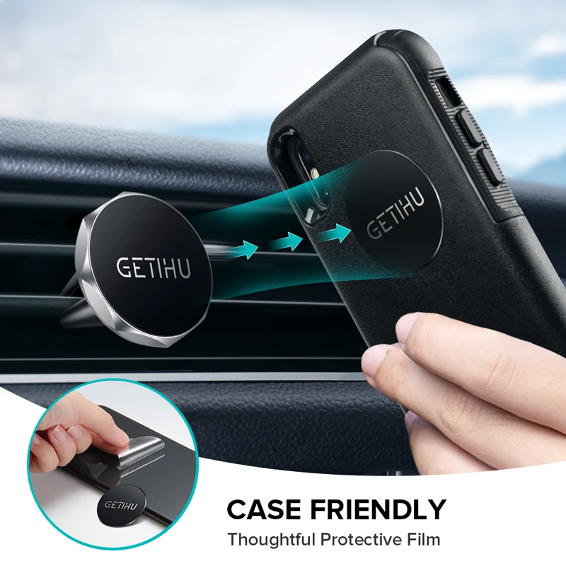 GETIHU, универсальный магнитный автомобильный держатель для телефона, мини держатель на вентиляционное отверстие, магнитный держатель для мобильного телефона для iPhone X 8 6 ipad, gps, подставка для samsung
