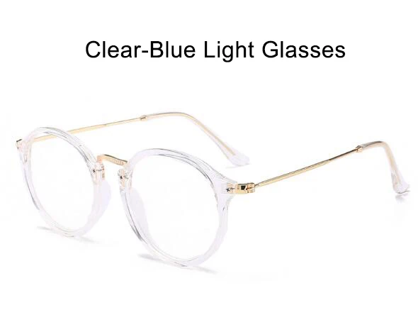 clear blue light Женские прозрачные очки, круглый синий светильник, очки для мужчин, очки для компьютерных игр, анти усталость, оптические очки, оправа, сексуальные - Цвет оправы: clear blue light