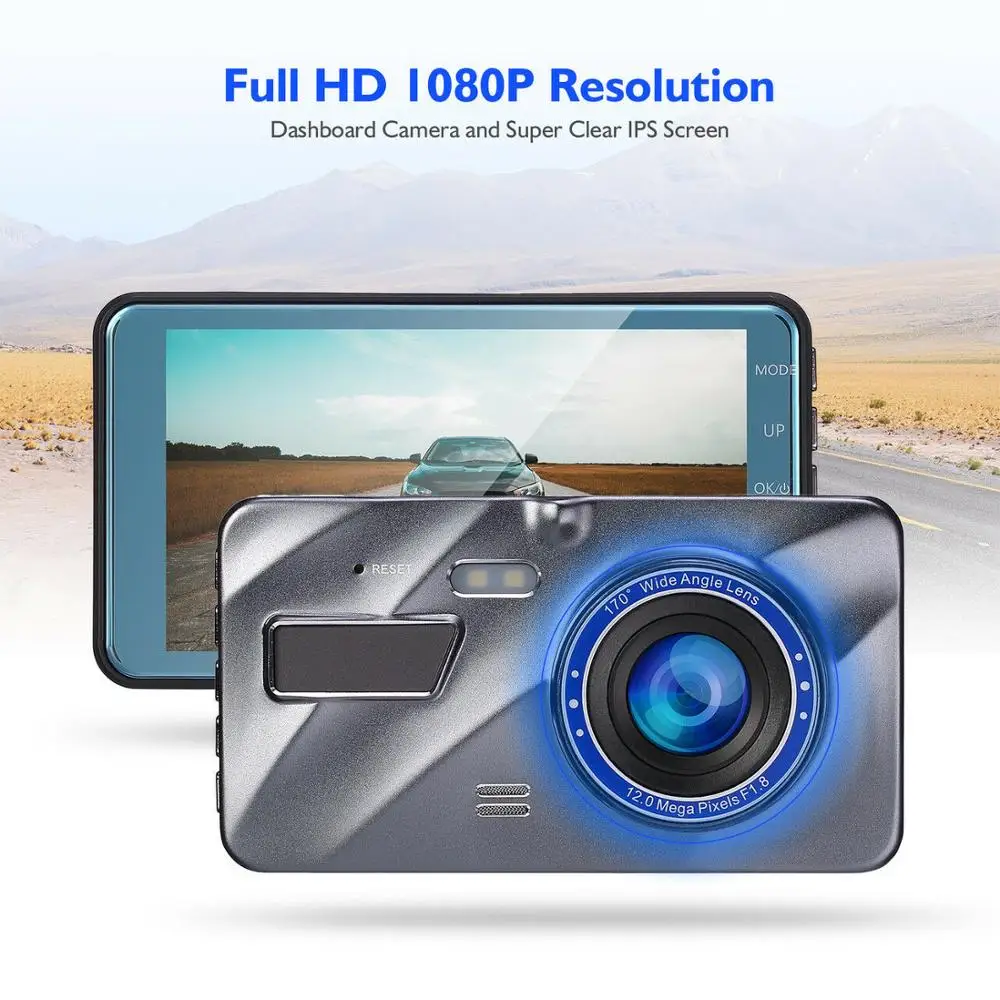 Full HD 1080P 4 &quotIPS Автомобильный видеорегистратор автомобильная камера на приборную