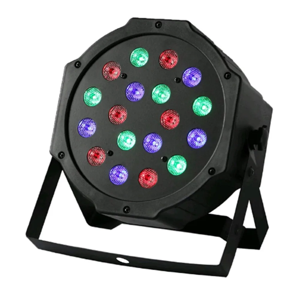 

Professional LED Stage Lights 18 LED RGB PAR DMX Stage Lighting Effect DMX512 Master-Slave Flat for DJ Disco Party KTV