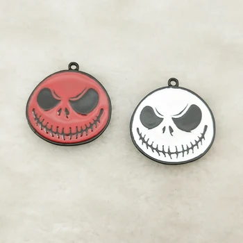 

10pcs enamel ghost face charm jewelry accessories earrng pendant bracelet necklace charms 28x29mm