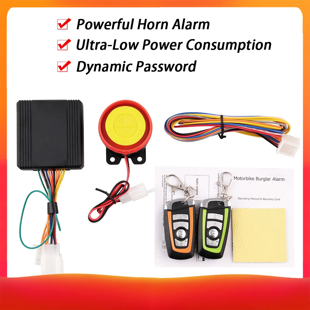 12V мотоцикла Противоугонный замок для велосипеда сигнализации Универсальный велосипед Скутер 125db охранной сигнализации Системы с двойной пульт дистанционного управления Управление