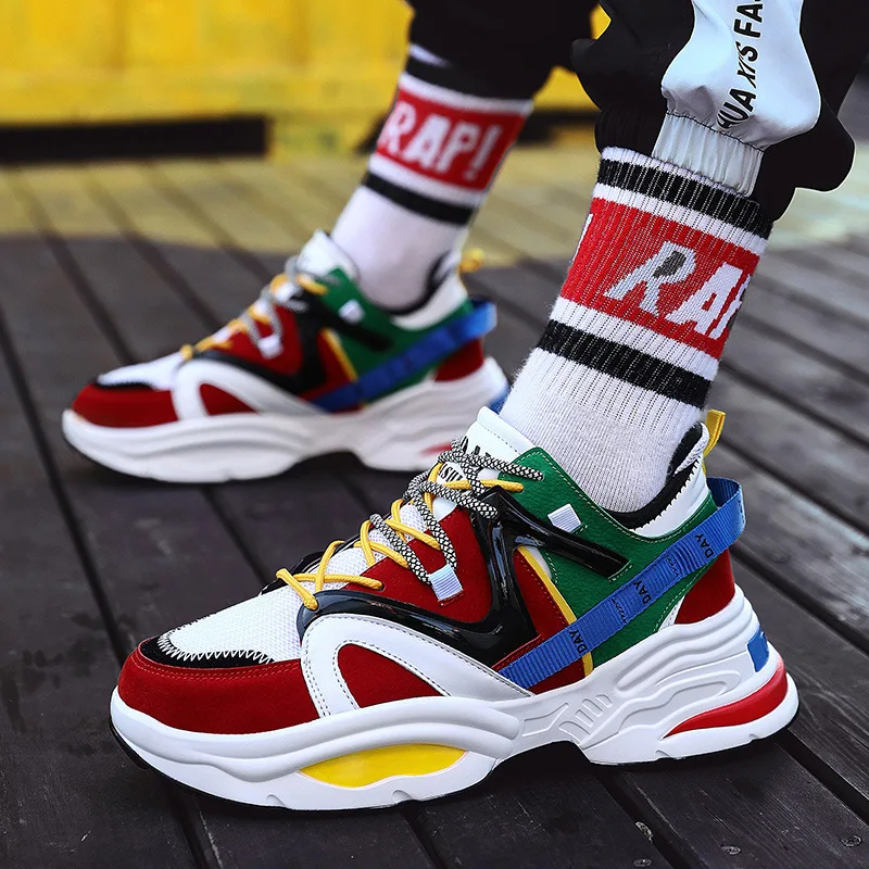 

2019 Spring New Style Korean-style Trend Harajuku INS Extra High Athletic Shoes Men Casual Fashion Trendy Shoes Running Shoes