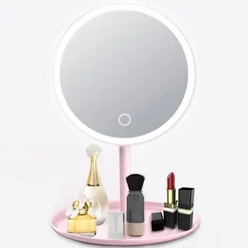 

Touch Screen Makeup Mirror with Natural White LED Daylight Detachable Base Tabletop Cosmetic Mirrors