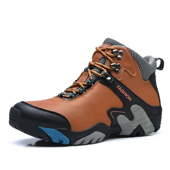 

High Quality Autumn Winter Outdoor Mens Sport Hiking Shoes Waterproof Leather Climbing & Fishing Shoes New Popular Hiking Boots