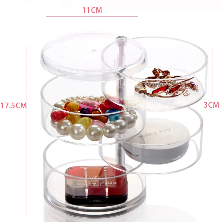 Прозрачная акриловая коробка для хранения косметики с вращением на 360 градусов, модный многофункциональный съемный органайзер для косметики - Цвет: SNH0004-2