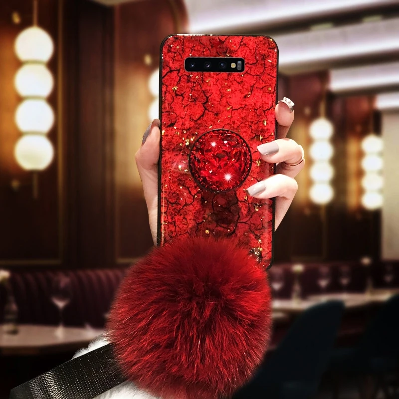Чехол из эпоксидной золотой фольги с драгоценным камнем для Samsung Galaxy S20 S10 Lite S9 S8 Plus