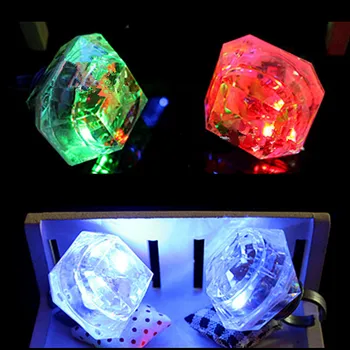 

Halloween Diamond Ring LED Glowing Ring Diamond Flash Ring Artificial Diamond party favor