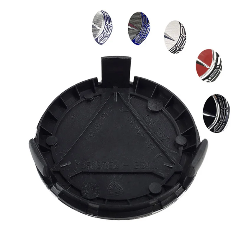 

4pcs/lot 75mm Dark blue Light blue Black color Wheel Center Caps Rim Cap Cover Hub Cap For Benz C E S G series A1714000025