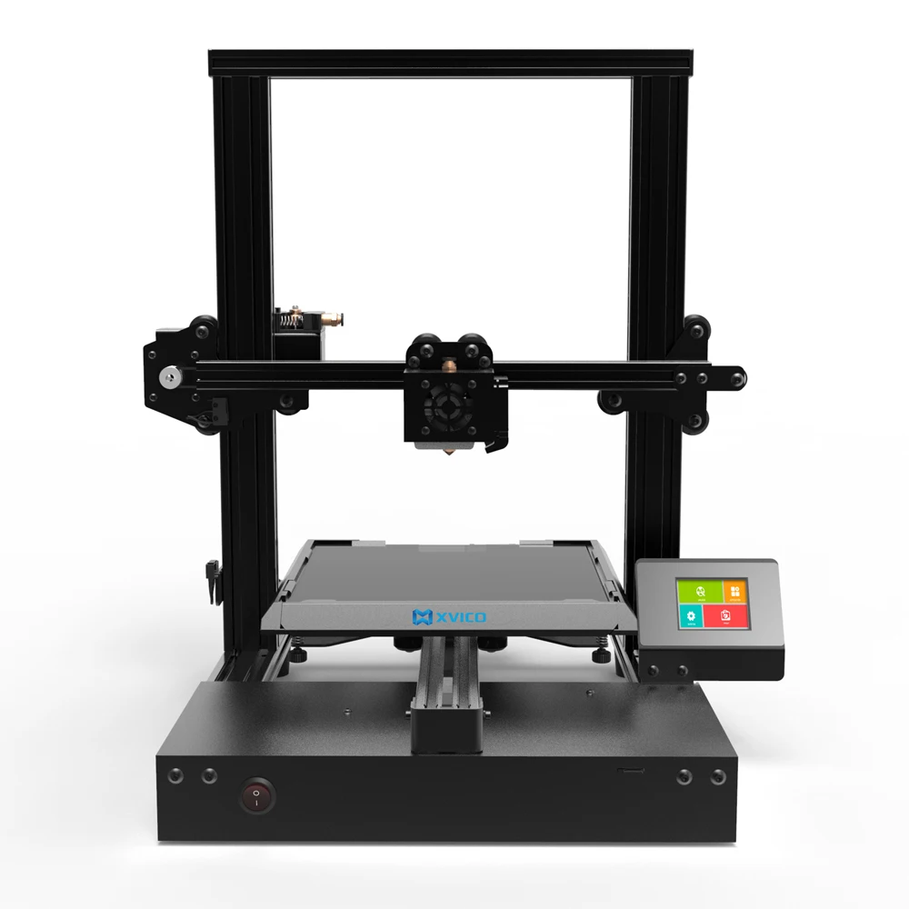 Black XVICO 3D принтеры DIY Алюминиевая печатная машина с несколькими языками 220x220x240 мм для нити PLA ABS TPU - Цвет: Black