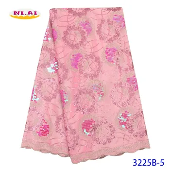 

High Quality Tulle Lace Fabrics With Sequins Lace Embroidery 2020 Fashion velvet Lace Fabric For Woman Party NA3225B-3