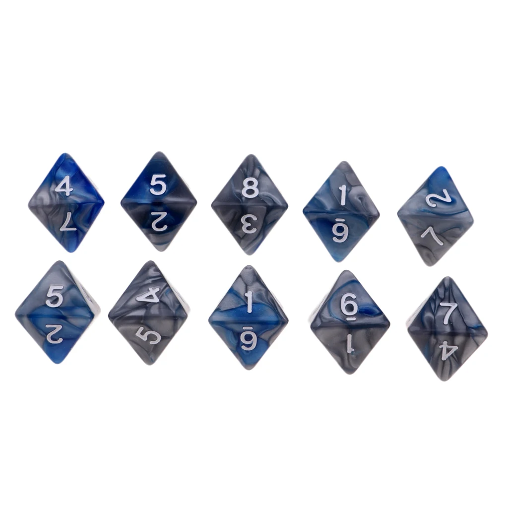 10 Pieces Polyhedral Dice Set Multi-sided Dice D8 for TRPG D& Dragons Game 8-sided Dice Set 