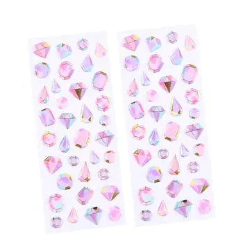

2 Sheets DIY Use Diary Album Mobile Shell Decoration Crystal Diamond Stereo Epoxy Sticker