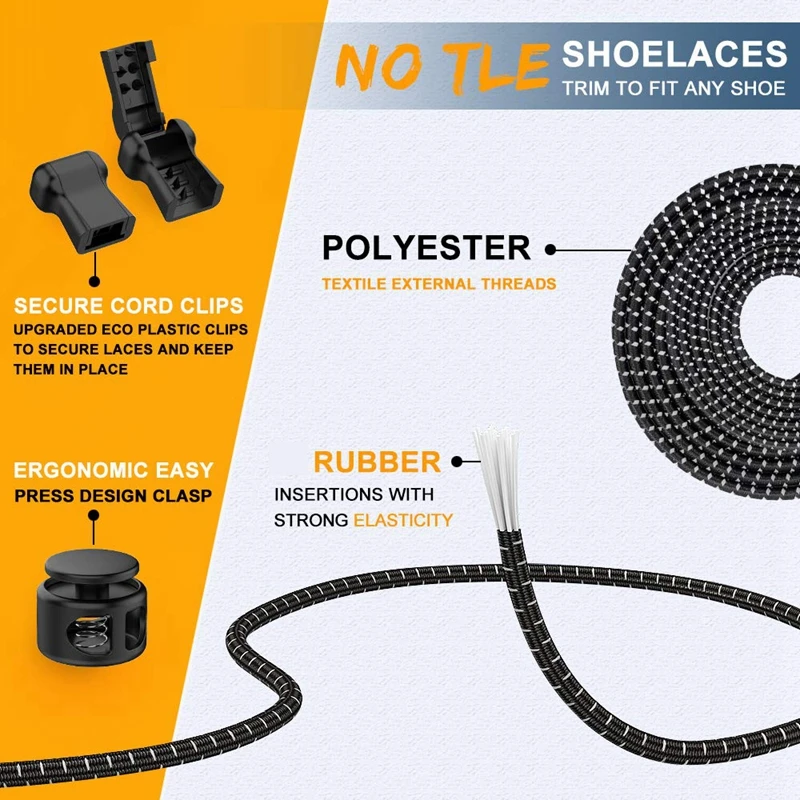 1Pair 23 colors Sneaker ShoeLaces Elastic No Tie Shoe Laces Stretching Lock Lazy laces Quick Rubber Shoelace Shoestrings