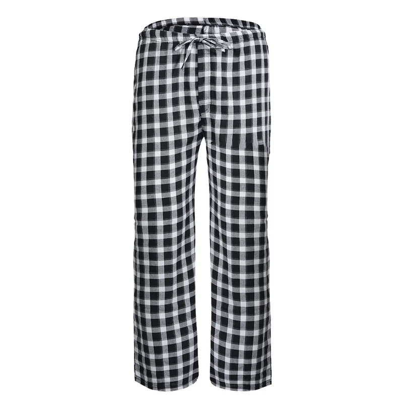 Men Spring Summer Plaid Sleep Bottoms Mens Pajama Sleepwear Pants Mens Plus Size Pyjama Trousers Mens Plaid Sleep Bottoms
