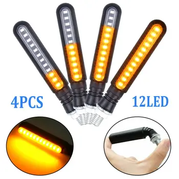 

Universal DC 12V 4pcs Motorcycle 12 LED Turn Signal Lamp Sequential Flowing Indicator Light Amber Fits All 12V Motorcycles