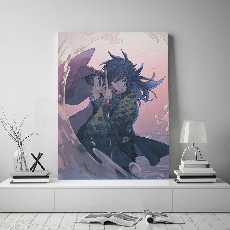 Giyu Tomioka Kimetsu no Yaiba аниме холст постер картина настенное искусство декор для