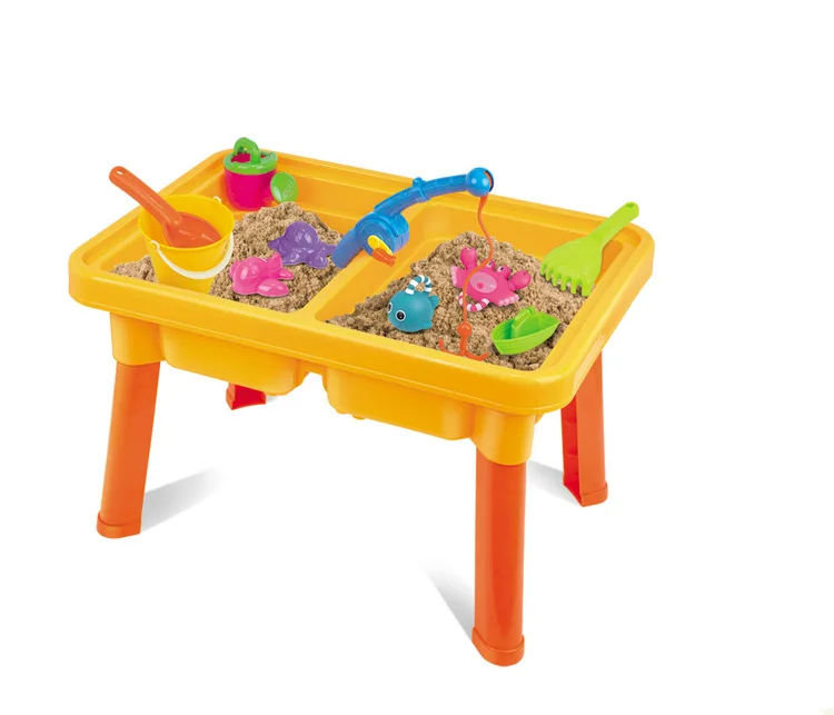 

Multi-functional Beach Table Sand Water Fishing Set Play with Water Table Play Sand Toy Sets Beach Tool Combination