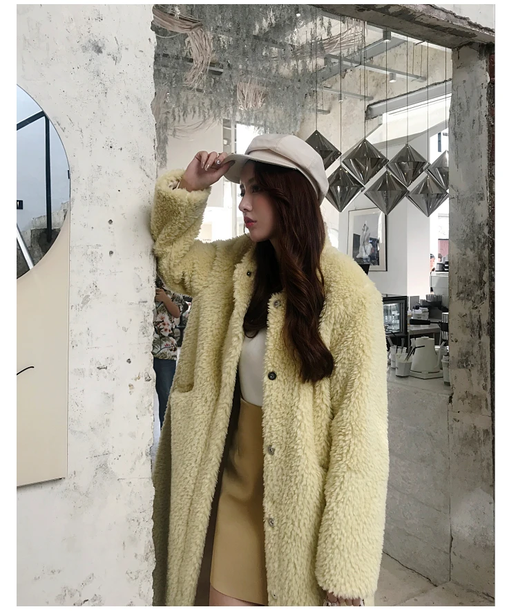 Winter Women Thick Warm Long Faux Fur Coat Female Brand High Quality Fluffy Fur Jacket Plus Size Loose Parkas teddy coat LY711