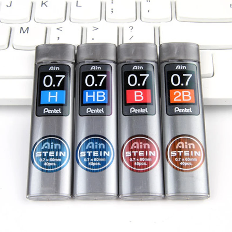 Pentel 4 шт. Stein Enhanced Silica карандаши свинцовые заправки 0,7 мм* 60 мм 2 H, B, 2B для механических карандашей Пишущие принадлежности