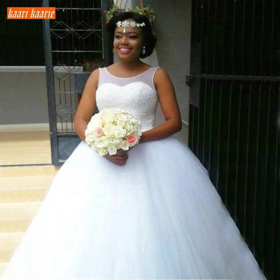 Fashion African White Wedding Gowns 