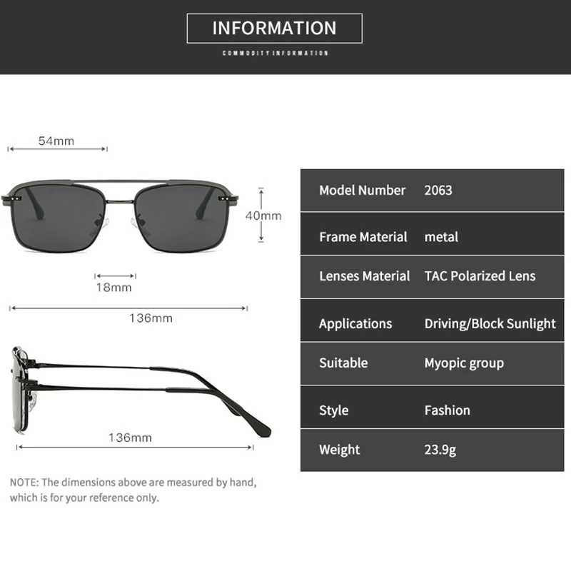 Мужские солнцезащитные очки, поляризационные, на магните, на застежке, мужские классические солнцезащитные очки для вождения, оптические очки, оправа, прямоугольная