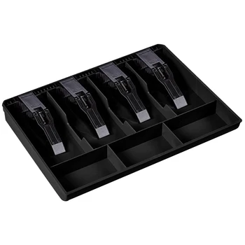 

1 pc Cashier Drawer Plastic Durable 4 Bills and 3 Coins Till Insert Tray Cash Collection Box for Bank Market Home