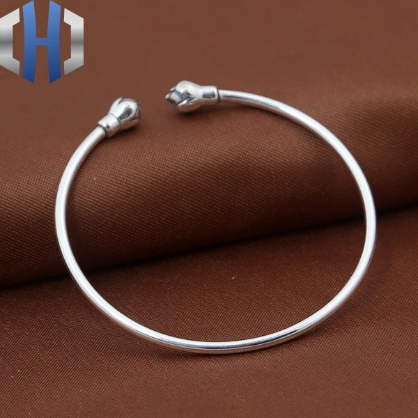 S925 стерлингового серебра ювелирные изделия ретро тайские серебряные женские модели небольшой бутон открытие личности моды браслет прилива