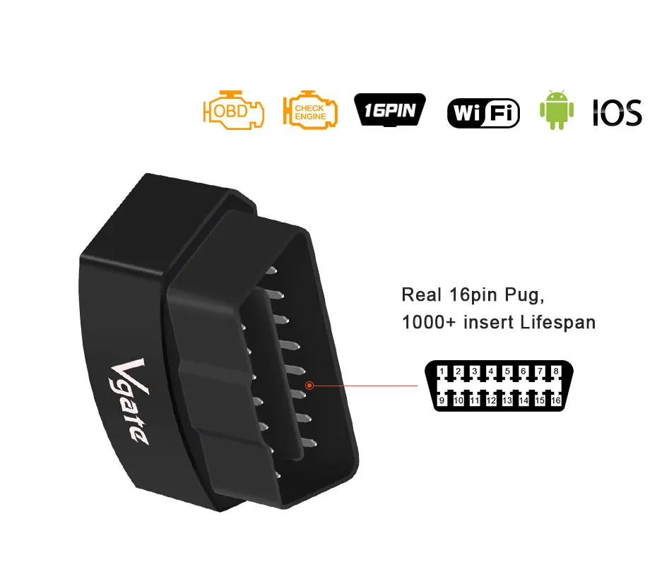 Vgate iCar3 код читателя elm327 инструмент диагностики Wi Fi версия Поддержка OBD2 протокола