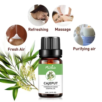 

Mishiu Pure Essential Oils for Aromatherapy Diffusers Cajeput Grapefruit Orange Clary Sage Lemon Peppermint Massage Oil 10ML