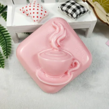 

QT0243 PRZY Milk Tea Cup Square Soap Molds Flavored Milk Tea Cup Silicone Mold Clay Resin Gypsum Chocolate Candle Mold