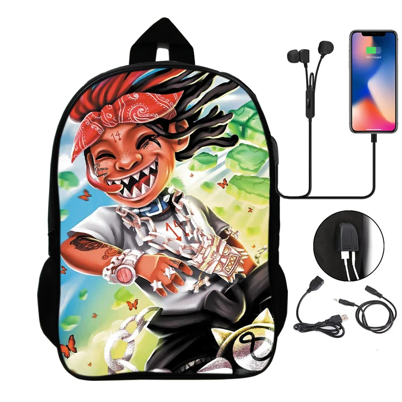 

Trippie backpack 16 inches with USB portable charging port for adults, boys and girls, travel backpack, student schoolbag