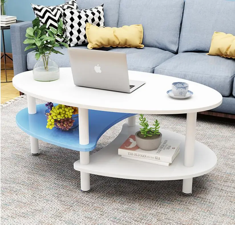 Simple and simple tea table simple modern sitting room tea table balcony Nordic oval small tea table small family creative econo