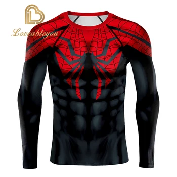 

New Black Spider T-shirt Avengers Costume 3D Print Superhero Compression Shirt Spider Man Superman T-Shirt Clothing
