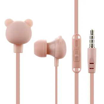 

Cartoon Cute Earphone 3.5mm In Ear Wired Headset With Mic Animal Bear earphone For iPhone Samsung xiaomi For Children Gift Girls