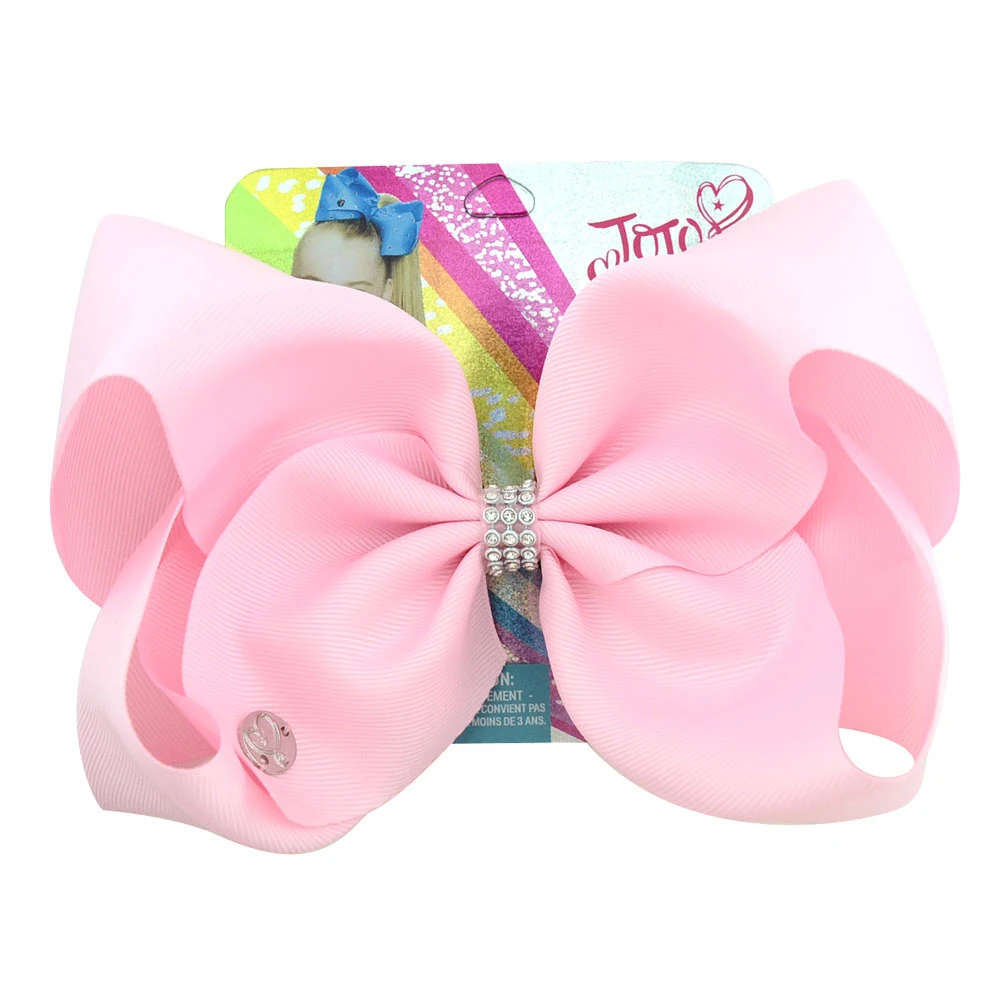 8 inch Large Jojo Bows Jojo Siwa Ribbon Bows With Clips For Kids Girls Boutique Solid Hair Clips Hair Accessories - Цвет: 837-j-11