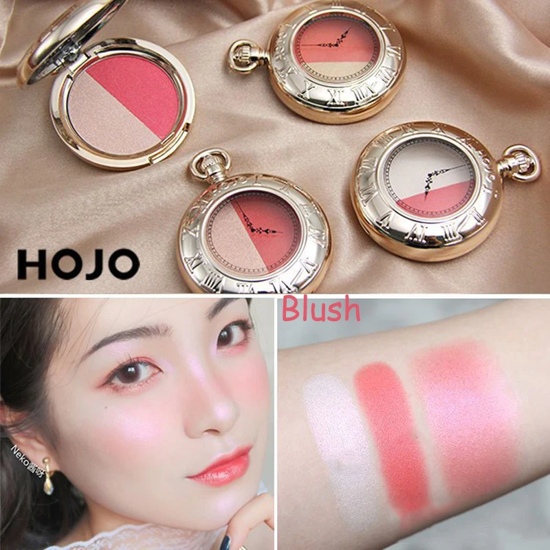 

HOJO 2 Colors Face Blusher Powder Makeup Cheek Blush Contour Powder Blusher Palette Natural Long Lasting Brighten Skin Colour