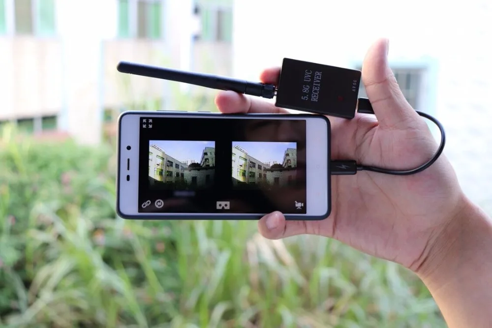 Готовый к использованию 5 8G FPV приемник UVC видео Downlink OTG VR Android Phone + 200/600 мВт