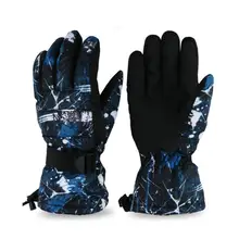 Зимние лыжные теплые Утепленные перчатки, бархатные ветрозащитные водонепроницаемые зимние мужские и женские велосипедные перчатки, Нескользящие теплые мужские перчатки
