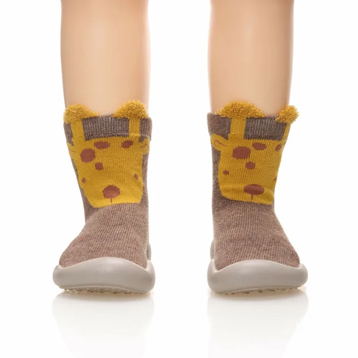 Новинка года; нескользящие теплые носки-тапочки для маленьких мальчиков и девочек; зимняя домашняя обувь из хлопка