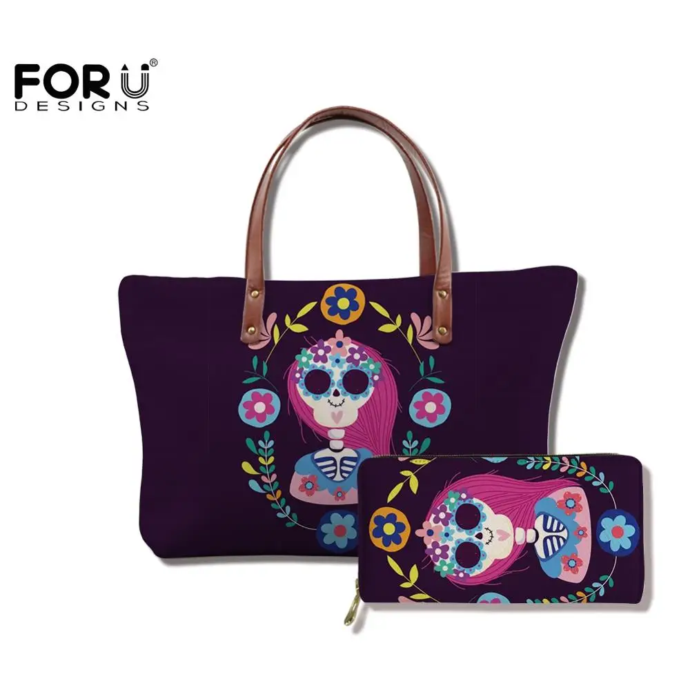 Женский кошелек FORUDESIGNS с большим кошельком в комплекте готический Мексиканский