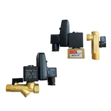 Электрический электромагнитный клапан 1/" Автоматический Пневматический клапан для воды, масла, воздуха, контроль времени AC220V DC24V opt-A opt-B