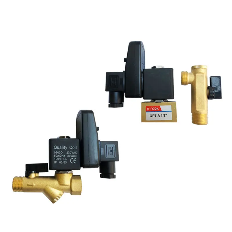 

Timing Drain valve Electric Solenoid Valve 1/2" automatic Pneumatic for Water Oil Air Time control AC220V DC24V opt-A opt-B