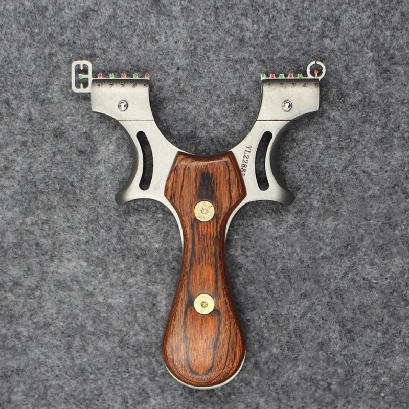 

Solid Wood Flat Leather Slingshot High Precision Outdoor Competition Stainless Steel Slingshot Shooting Hunting Powerful