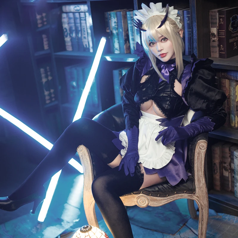 Аниме Fate/Grand Order Fgo Arutoria платье горничной Сексуальная Милая униформа женский наряд