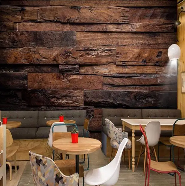 

Custom Wallpaper Murals Large Wall Painting Retro Nostalgic Wood Panels Wood Grain Wall Mural 3D Wallpaper For Walls