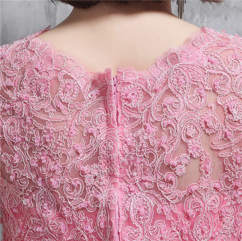 Розовое платье подружки невесты Новое свадебное платье Robe de Soiree Свадебные платья с аппликацией из бисера