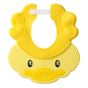 

Hair Washing Water Eyes Ears Baby Shower Wide Brim Guard Hats Shield For Kids Duck Shape Toddlers Adjustable Size Shampoo Cap