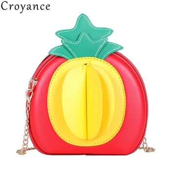 

Croyance Small Purse for Women 2019 Package Crossbody Bag Fresh Pineapple Shape Chain Messenger Shoulder Bag Female Handbags